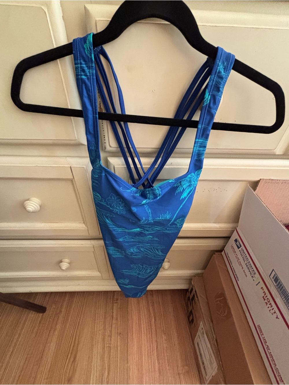 Blue Tropical One-Piece Swimsuit - Women Swim brand new size small